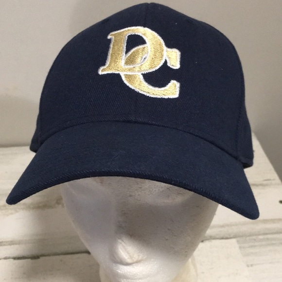Adidas Superflex navy blue gold DC closed back fitted ball cap. Size XL/XXL - Picture 1 of 7